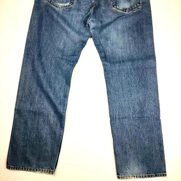 Levi's 505 Regular Fit Mens Denim Jeans 40x32 Straight Leg Classic Zip Fly Blue - Picture 11 of 16